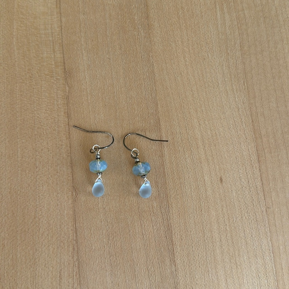 Elegant Blue Beaded Earrings